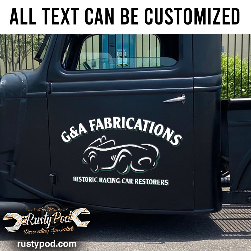 personalized restoration garage lettering vinyl sticker 10804